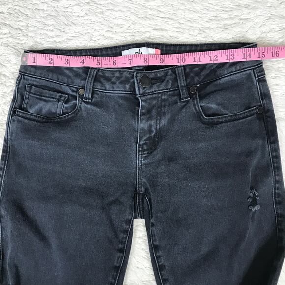 CAbi Slim Boyfriend Leg Distressed Black Jeans Style #3387 Women's 2 Capsule - Picture 8 of 10
